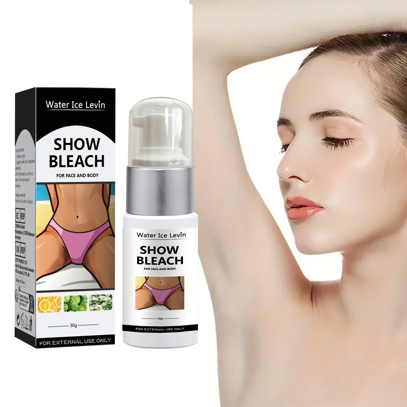 Female and male black spot correctors are suitable for lightening black spots in the armpits and sensitive areas of the body