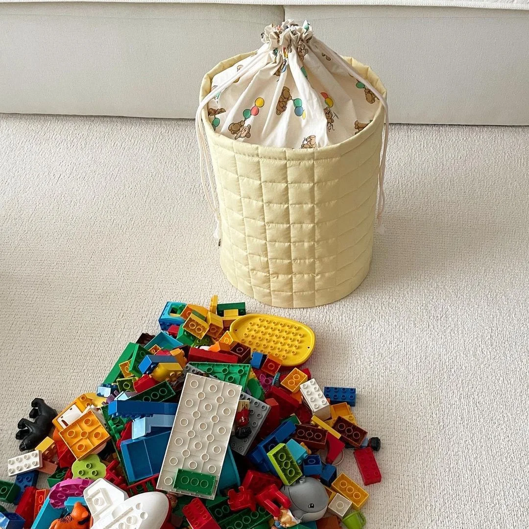 Canvas Foldable Cotton Rope basket weaving with yarn Storage Baskets Toy Organizer