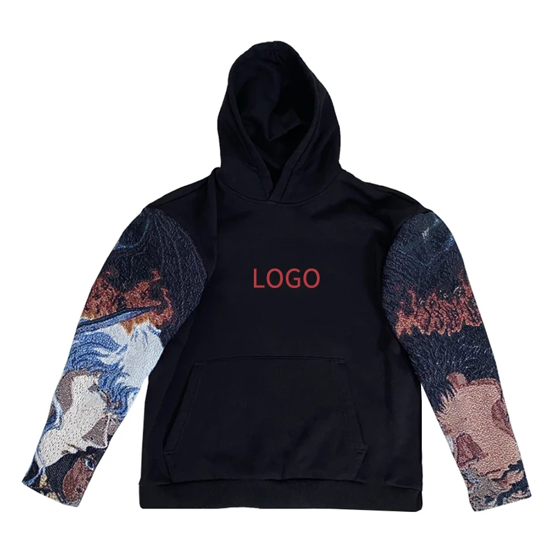 Hot Sale New Arrivals Custom Blanket Hoodie Anime Woven Customized Tapestry Hoodie
