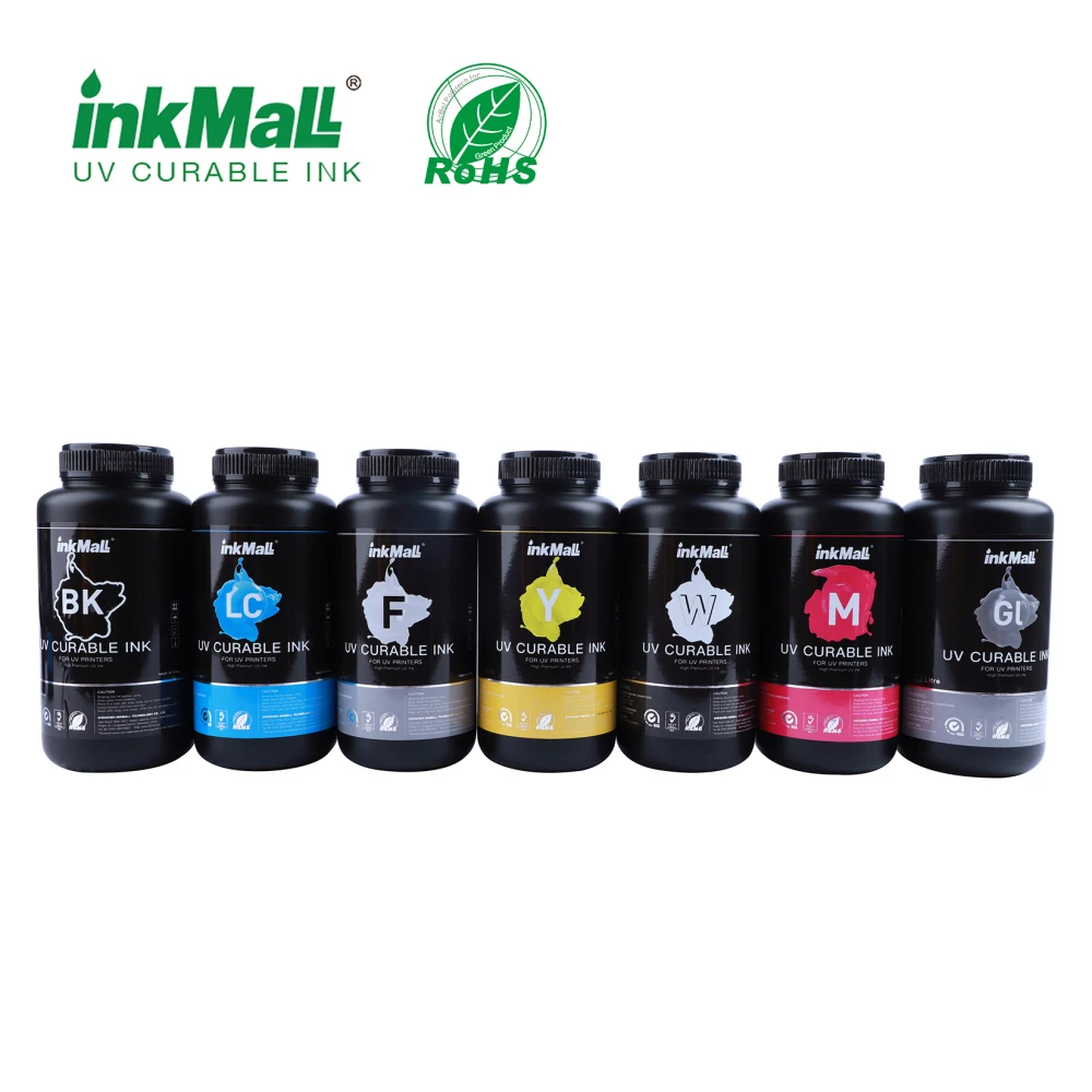 InkMal  UV Led Flexible Printer Ink for Konica 1024/1024i Compatible with PP Fronlit Backlit film Leather Textile
