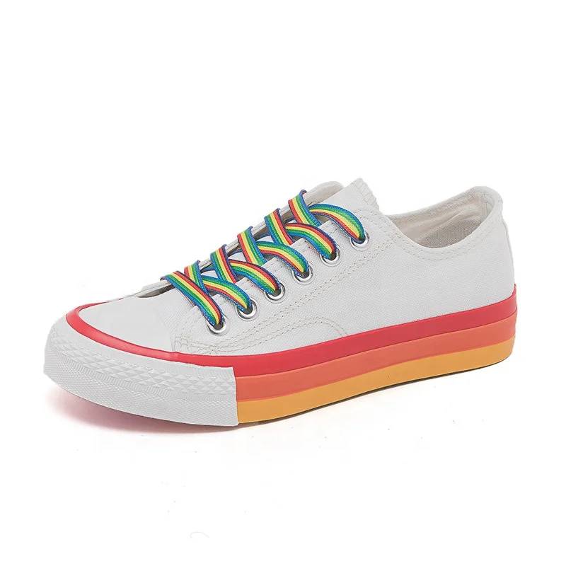 Wholesale white sneakers women color sole cheap canvas women white shoes