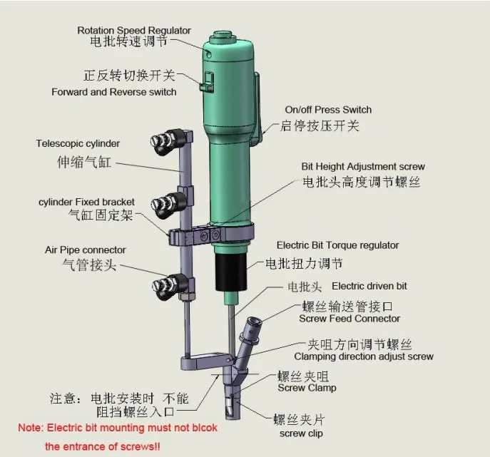 automatic M1-M6 screw torque adjustable screw tightening machine, mini screw fastening machine screwdriver with auto feeder