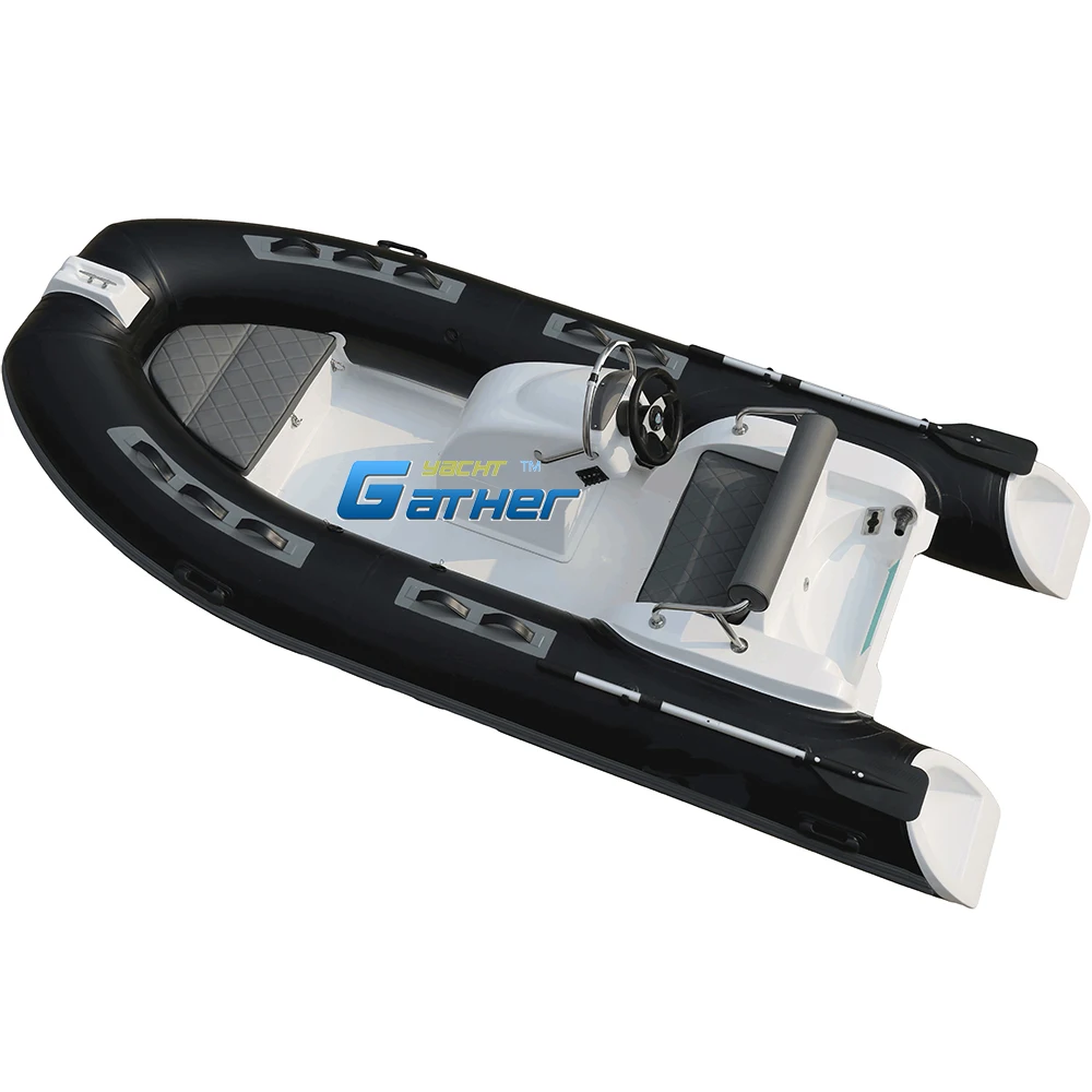 Дешевая 3 9 м нежная лодка черная Hypalon надувная из стекловолокна жесткое ребро корпуса с подвесной мотор