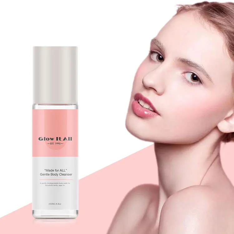 Светится всем брендом, Пользовательский логотип, чистая и Освежающая куркума, акне, персиковая кожа, набор для мытья тела, Oem, небольшой минимальный заказ