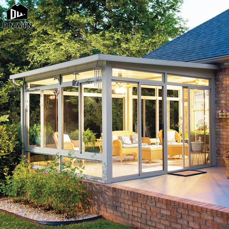 Factory customized aluminium free standing four season low-e glass sun room