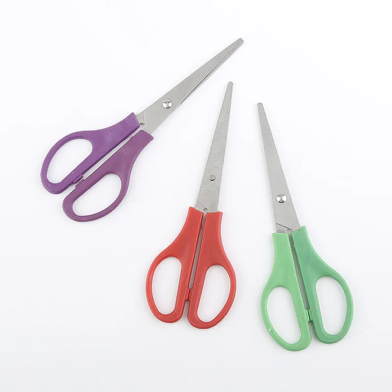 DIY Plastic Student Scissors 170mm Handmade Multi Color Scissors Safety Office Scissors