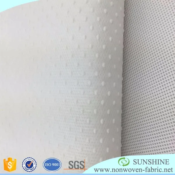 Textiles Waterproof Anti-Slip Mat 100% PP Non-slip Non-Woven Fabric with PVC Silicone Dots for Rugs Slipper Shoes