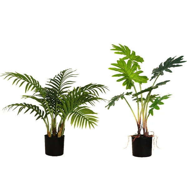 Набор пластиковых искусственных растений Hourpark, устойчивых к ультрафиолетовому излучению, большой зеленый лист, искусственное дерево