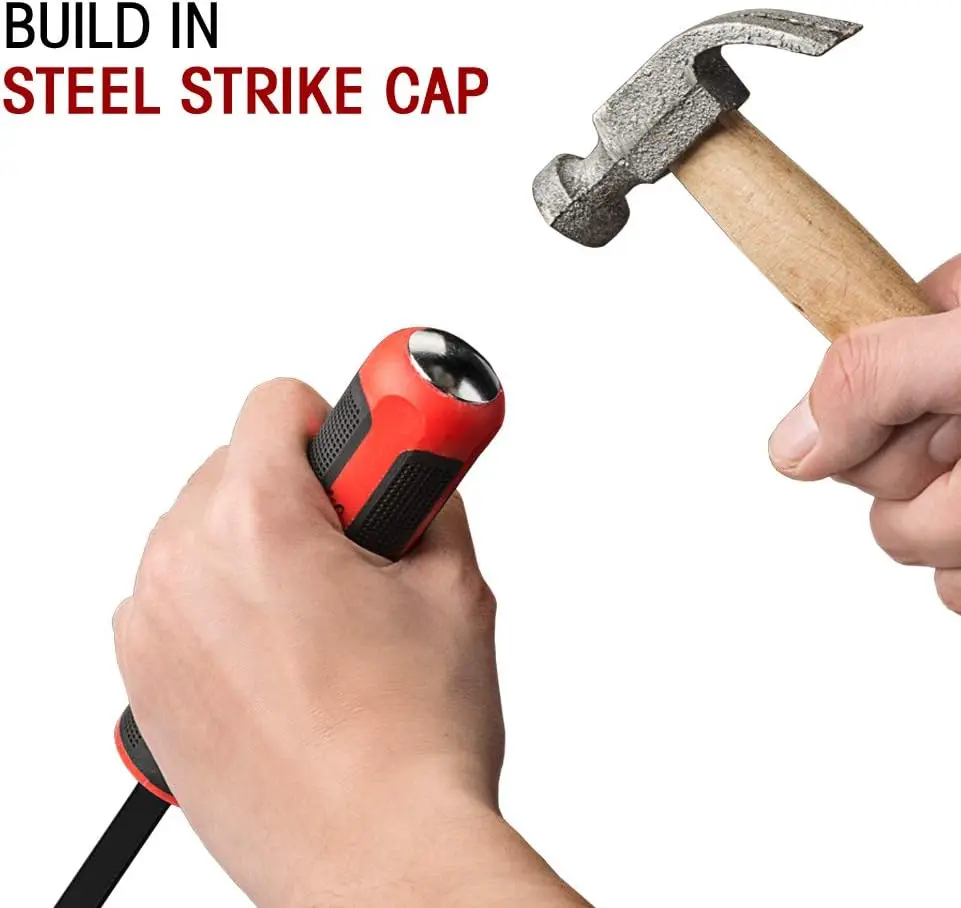 5-piece 8 12 18 24 inches strike handle pulling prying lifting scraping crowbar forged angled tip steel heavy duty pry bar set