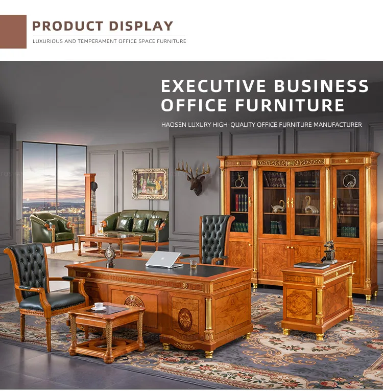 luxury traditional director desk president boss room executive table