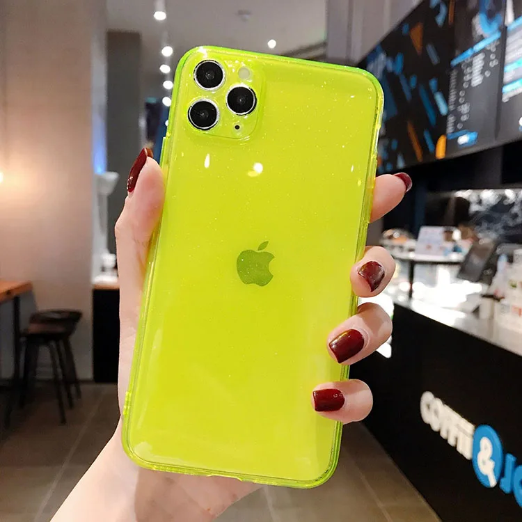 For iphone 13 Neon Back Cover Phone Case Anti-Shock Durable TPU Fluorescent Bright Color Cell Phone Back Case for iPhone 13 Case