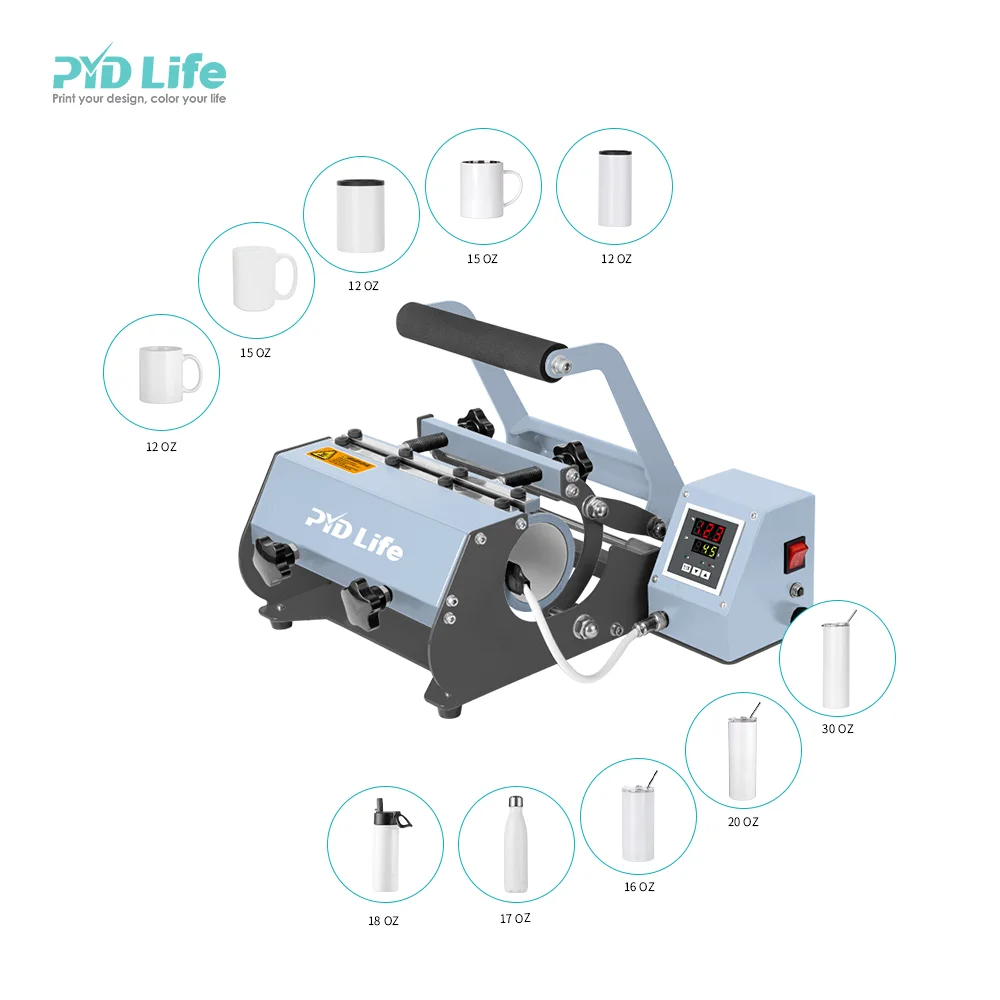 PYD Life Dropshipping RTS Wholesale 30oz Sublimation Skinny Mug Blue Tumbler Heat Press Machine Sublimation Tumbler