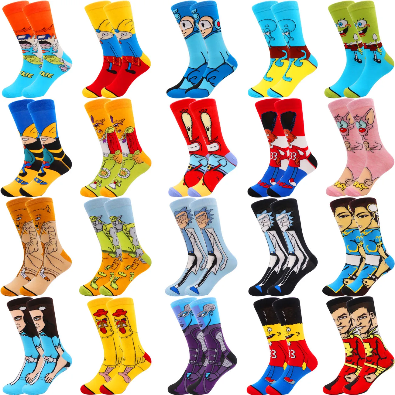 funny combed cotton crew cartoon socks custom logo mens comics socks wholesale crazy super hero socks happy design high quality