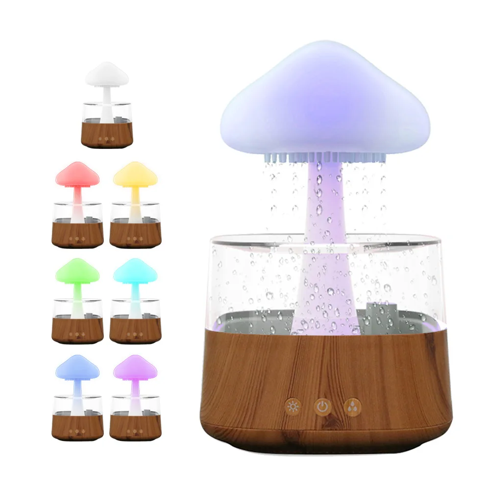 Best Selling Product Water Drip Cloud Raindrop Humidifier 450ml Rain Cloud Aromatherapy Essential Oil Air Diffuser