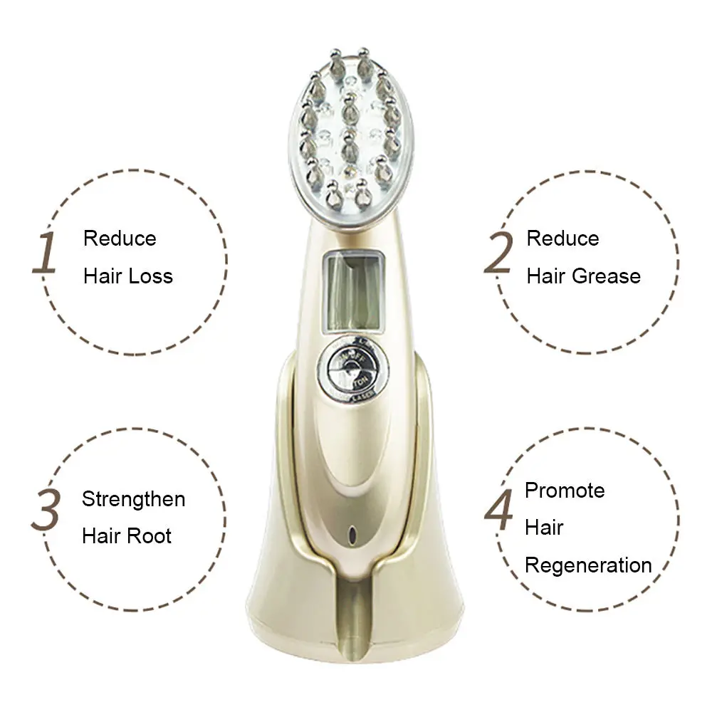 7 IN 1 Hair Care Scalp Massager Brush Infrared Red Light Therapy RF EMS Vibration Hair Growth Massage Comb
