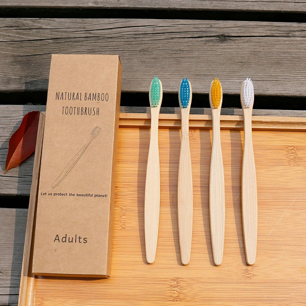 Colorful bamboo eco friendly toothbrush factory wholesale wooden toothbrush for hotel supplies