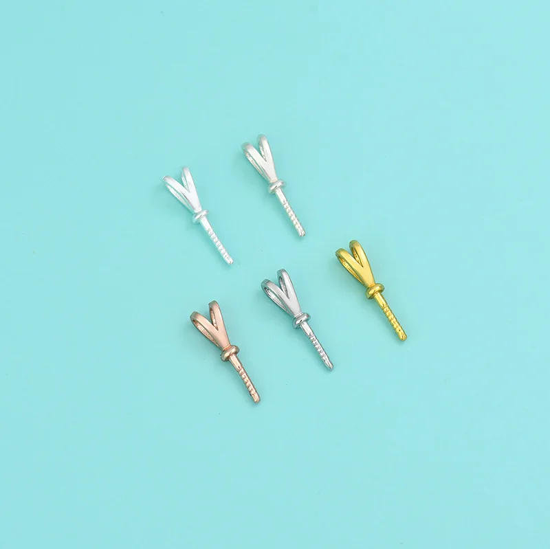 Sterling Silver Cup Pearl Bail Peg Pendants Charm Connector Eye Pin Bail Peg for Half Drilled Beads