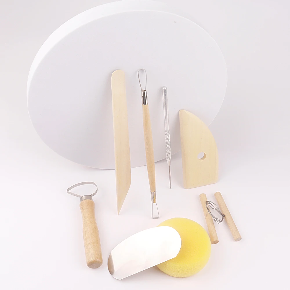 HCHWENH Art Clay Tool Kit 8 Pcs Pottery Sculpting Modeling Clay Tools Set Polymer Clay Tools