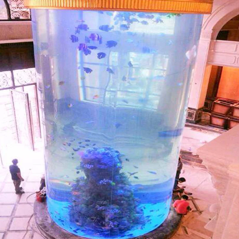 Competitive price premium cylinder plastic acrylic aquarium jellyfish