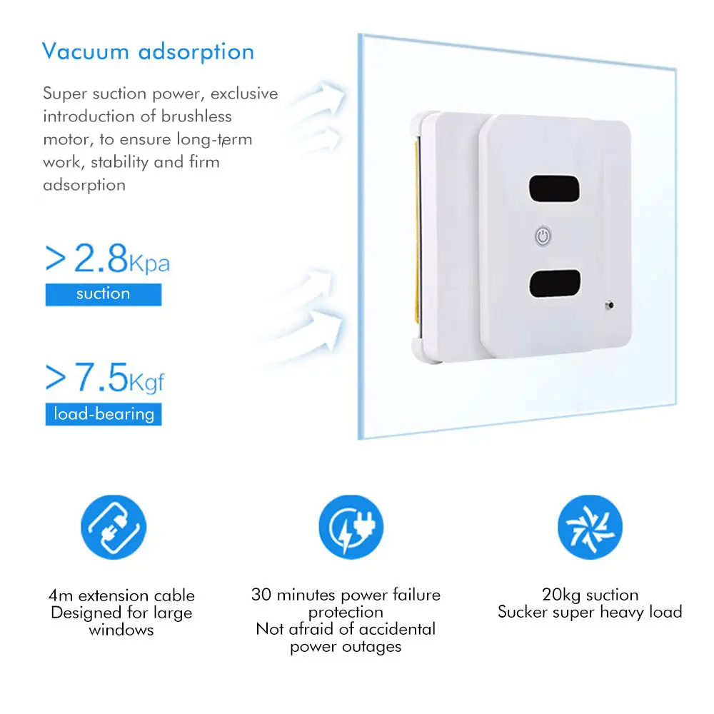 Remote Control Cleaner Robot For Window Anti-falling Automatic Electric Robot Window Cleaner Glass Cleaning For House