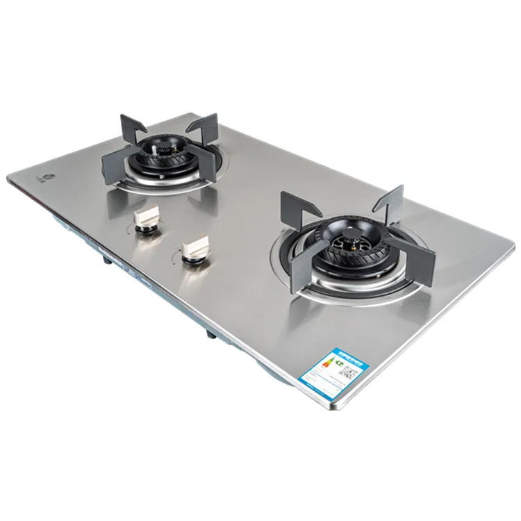 YIUAN modern novel design cooker kitchen home appliance auto ignition standard double burner Stainless steel recessed gas stove