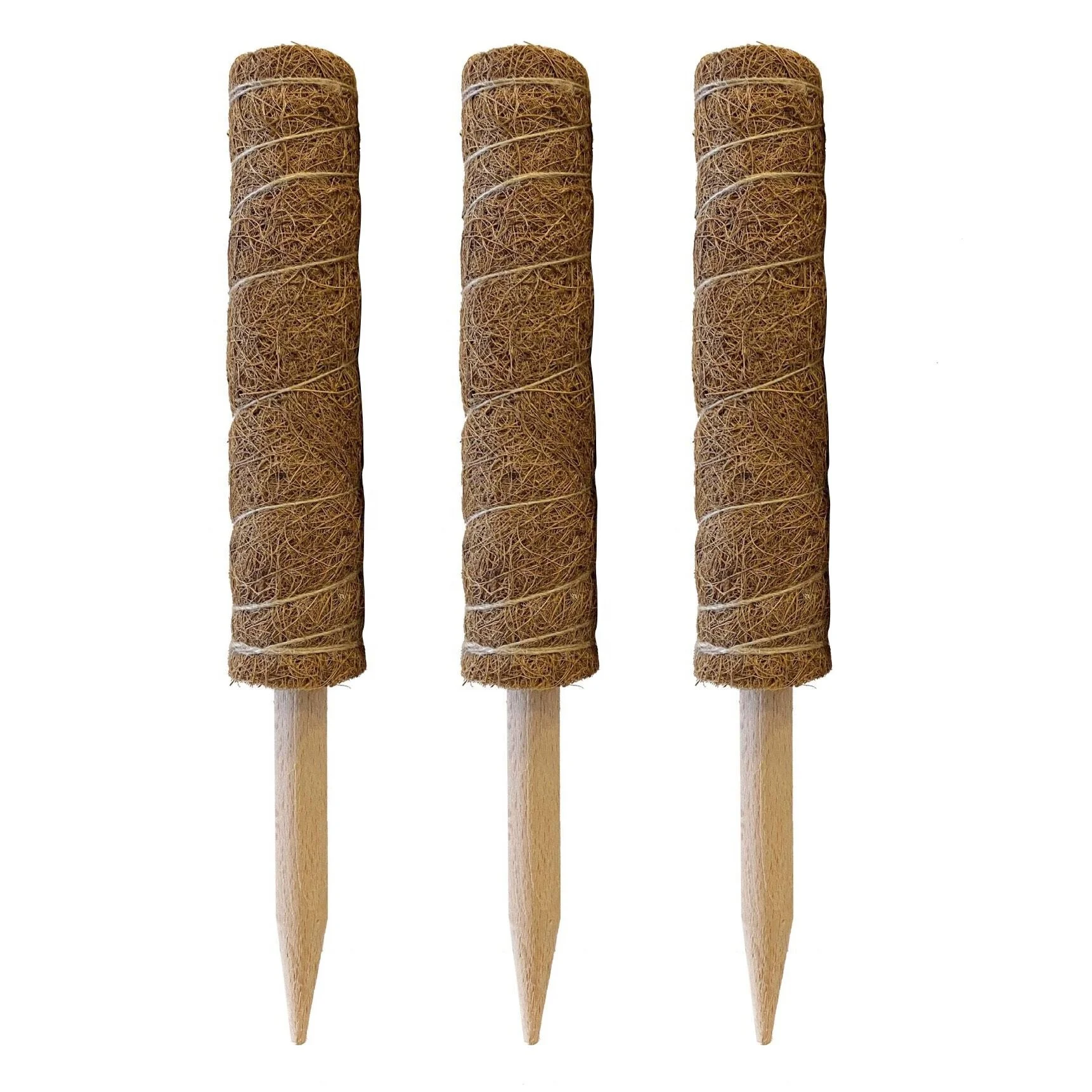 Garden Decorative Set Classic Eco Friendly Wooden Coconut Stick Coco Pole for Climbing Plants