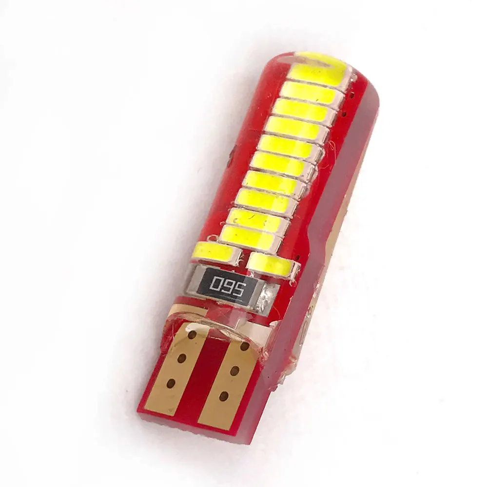 T10 194 Led W5w Canbus 4014 24 SMD Silica Super Bright Led License Plate Lamp 12V Bidirectional Light White T10 Led Bulbs