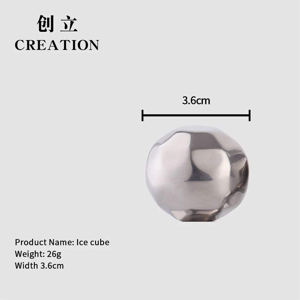 Factory Direct personalized custom artificial mini metal cocktail wine tool whiskey novelty reusable stainless steel ice cubes