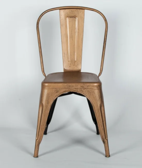Vintage Style Metal Copper Bronze Industrial Cafe Dining Chair