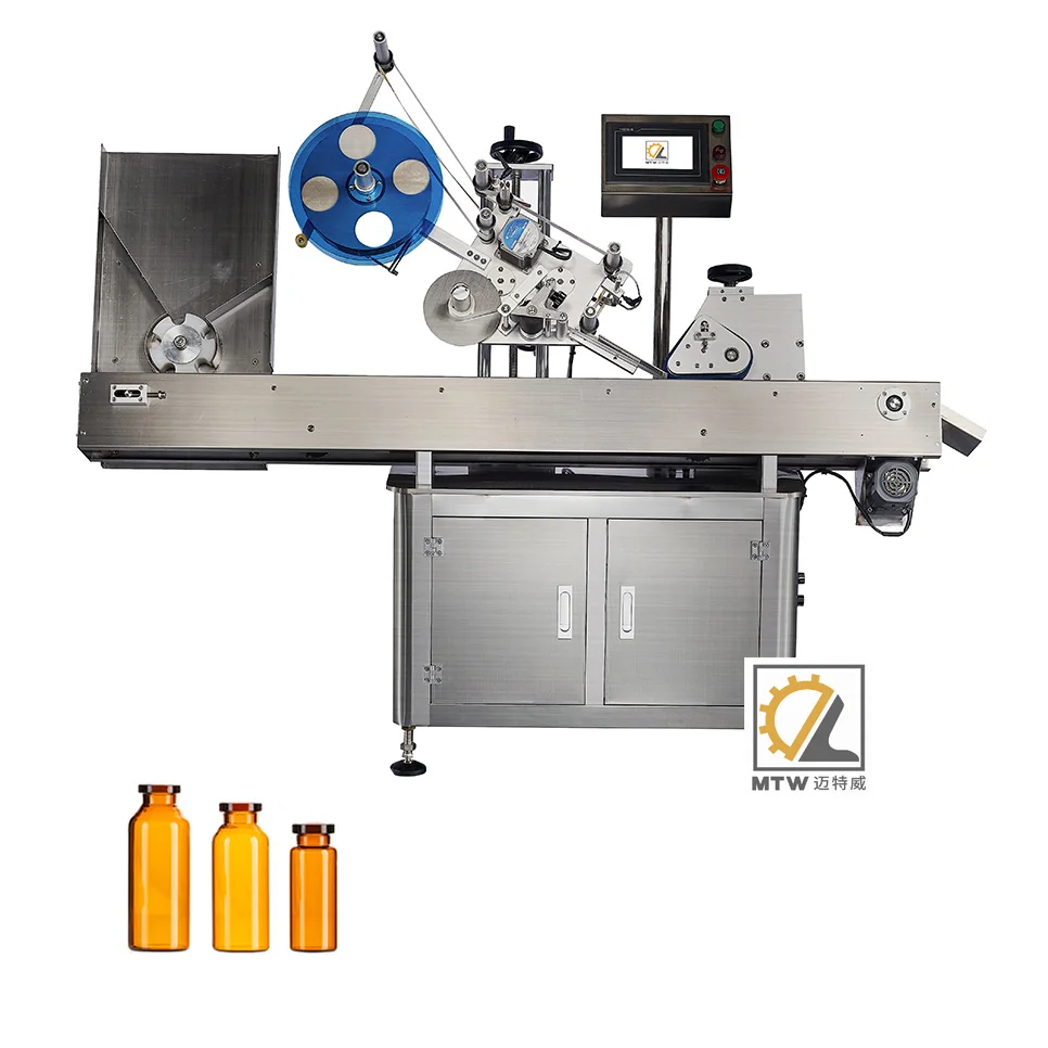MTW hot sale automatic Ampoule Syringe Balm Labeling Machine Vial Horizontal Label Applicator