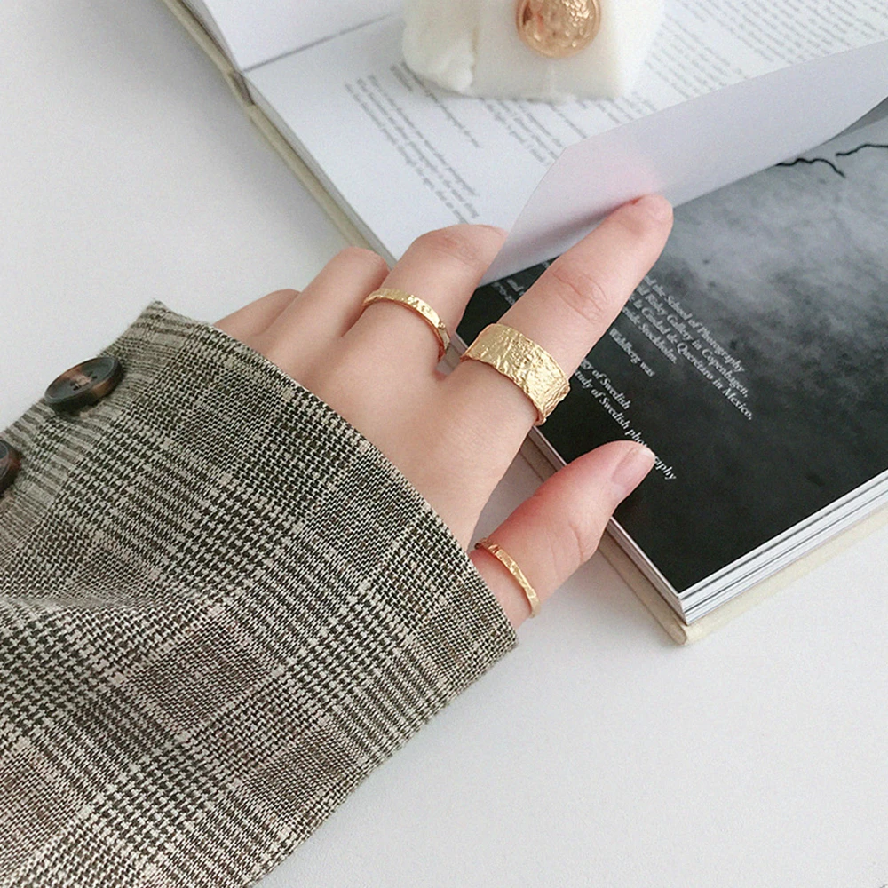 China Alibaba 925 Sterling Silver 18k Gold Plated Jewelry gold wedding rings couple rings adjustable designer rings For Women