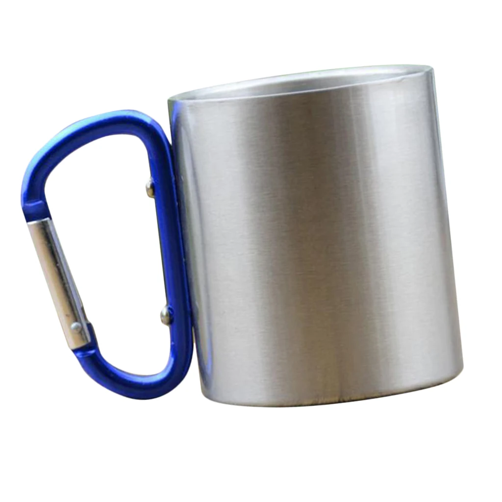 Lightweight Carabiner Mug Stainless Steel Drinking Cup for Camping Hiking Backpacking