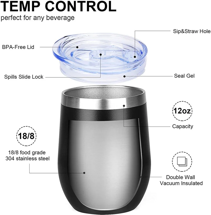 3 In 1 2 Pint 12 Oz Cups Termal Freeze Beer Insulated Double Walled Vacuum Cup 12Oz Stainless Steel Mugs Wine Tumbler Wholesale