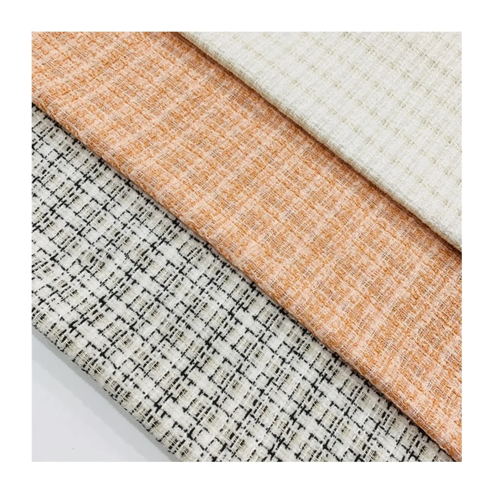 Wholesale Tweed Fabric Ready Suit Fabric Plaid Check Woven Fancy Yarn-Fyed Acrylic Tweed Fabric For Winter Coat Clothing