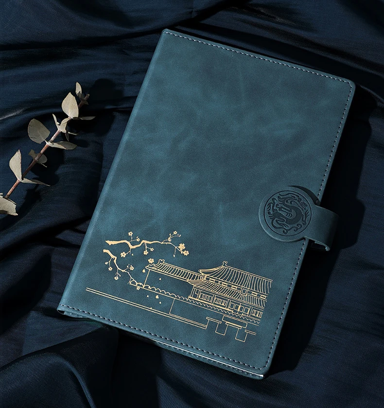 Customized Hardbound notebook Writing Book with Magnetic Buckle Embossed Logo Notepad Office Learning journal Diary