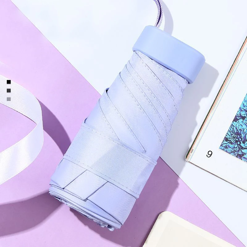 OK Umbrella GRS Certified Small Size Flat handle Mini Pocket Durable 6 folding Umbrella Custom Logo