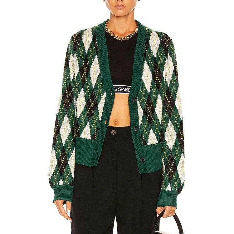 Женский кардиган в полоску, Зеленый свободный свитер в Корейском стиле с V-образным вырезом, лето 2021