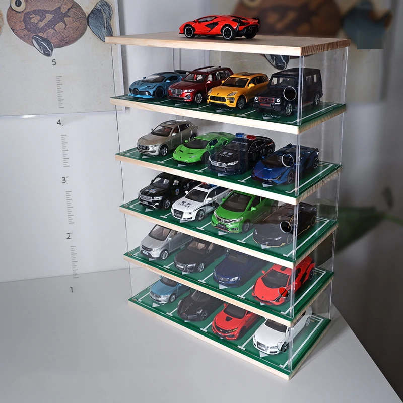 Kivcmds 1:32 Car Parking Model Simulation Garage Scene Alloy Car Anime Figure Storage Display Box Cabinet