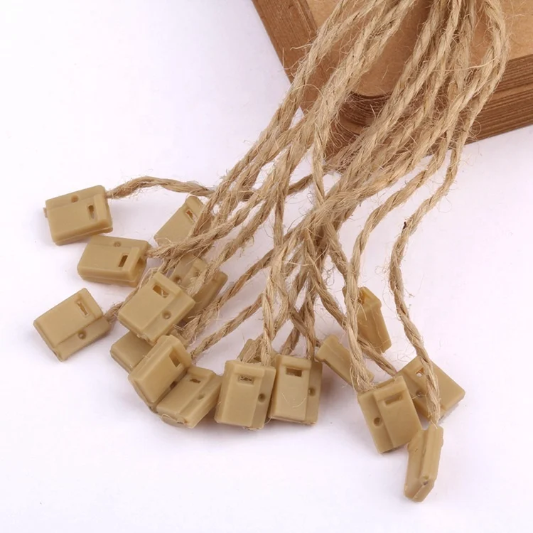 
High-Quality Strong Garment no Logo Lock Plastic Sealing Hang Tag String with Hemp Rope for Clothing 