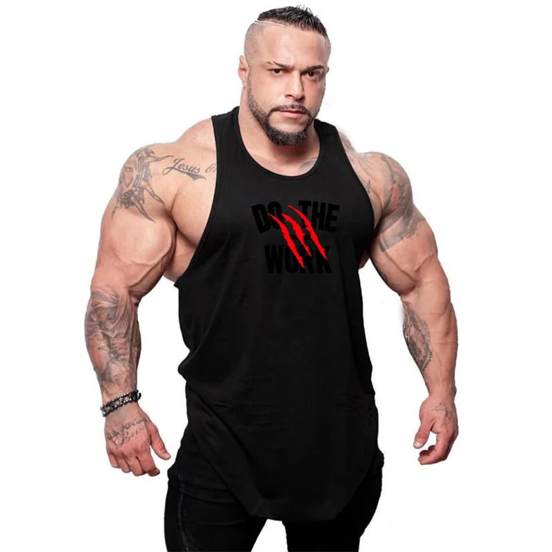 Running Vest Men Cotton Workout Compression Shirt Bodybuilding Fitness Tank Top Men Breathable Gym Clothing Male Sport Shirts