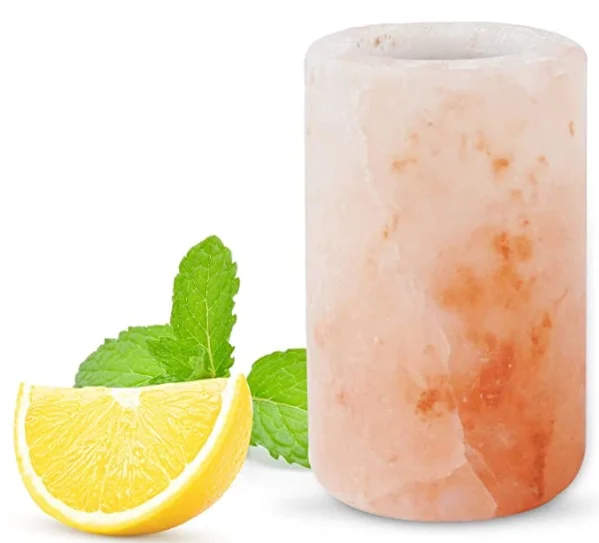 Pink Salt Glasses Add Light Flavor to Food Cooking Accessory Himalayan Salt Shot Glass Natural Hand Carved from 100 Cylinder PK