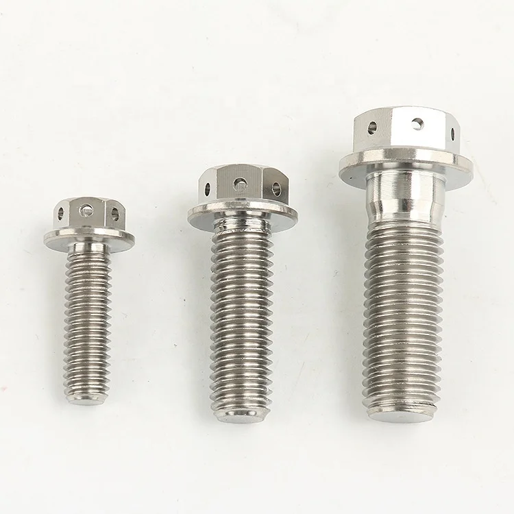 High strength custom M8 hex GR5 Ti-6al-4v bolts screws fasteners titanium flange bolt