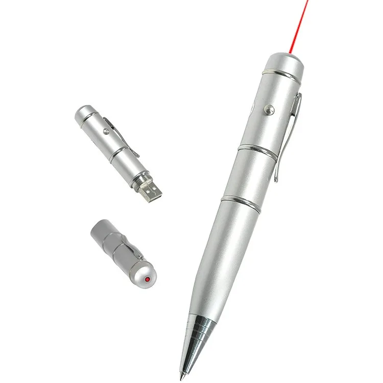 Promotional High Quality 4gb / 8gb / 16gb Usb Flash Drive Wholesale Custom Logo Metal Ball Pens With Laser Light