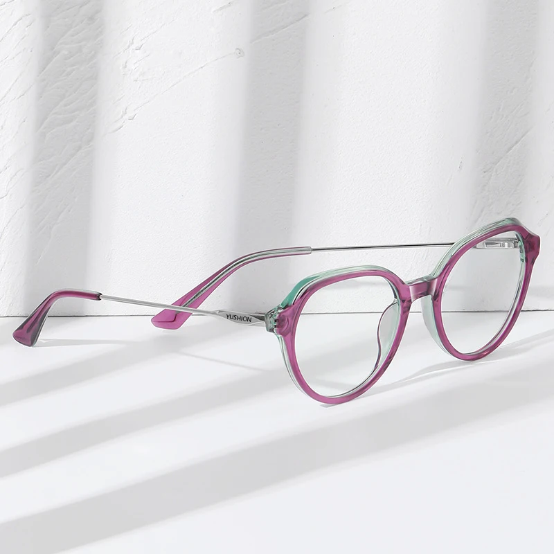 High Fashion Handmade Acetate Frames Metal Laser Logo Blue Light Filter Glasses Frames