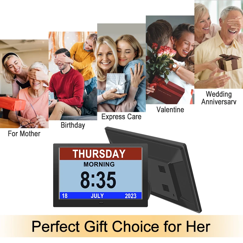 Digital Alarm Wall Clock 10.1 Inch Oem Reminder Function Abs Digital Calendar Clock