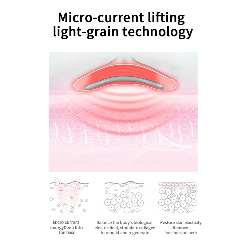 New Design Portable LED Photon Vibration Neck Care Wrinkle Removal Elimination Instrument