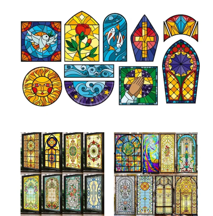 Stained Decorative Glass Customized Decoration Colorful Decorative Panel Glass for Building Roof Church