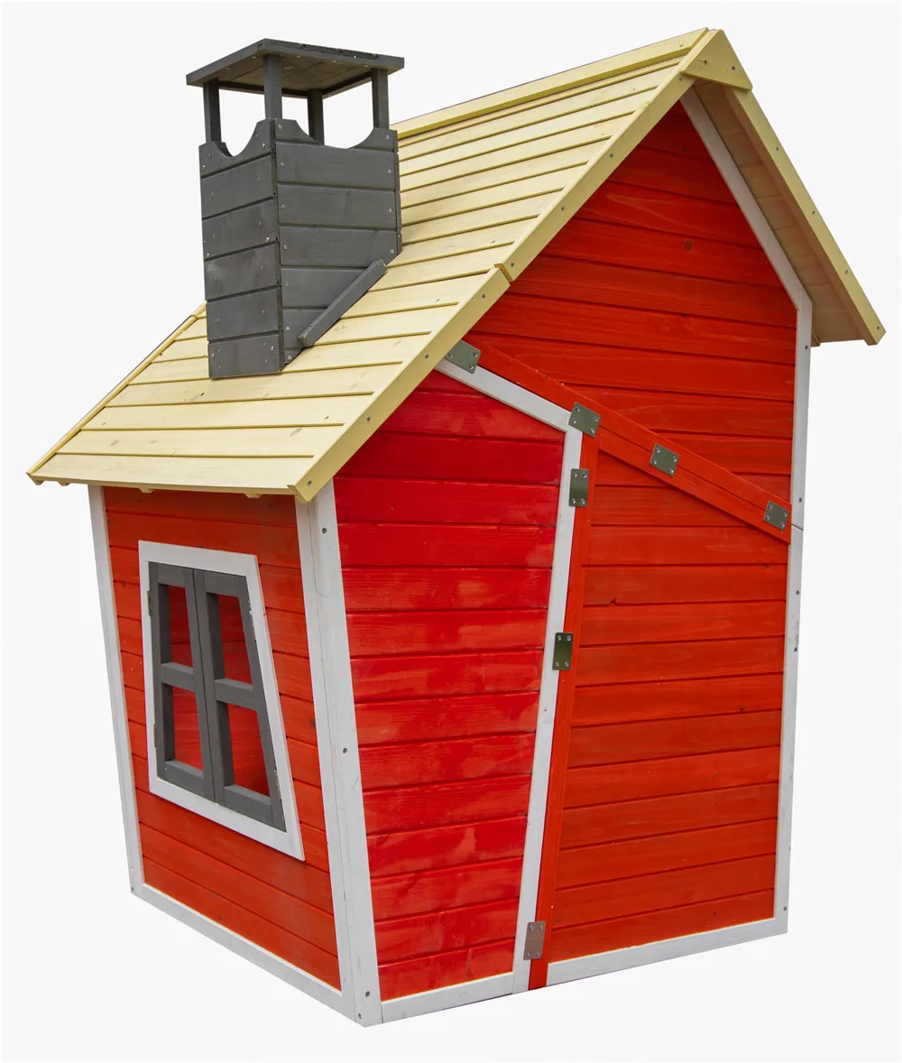 Заводской напольный садовый Безопасный детский причудливый неровный красный деревянный домик Венди игровой с