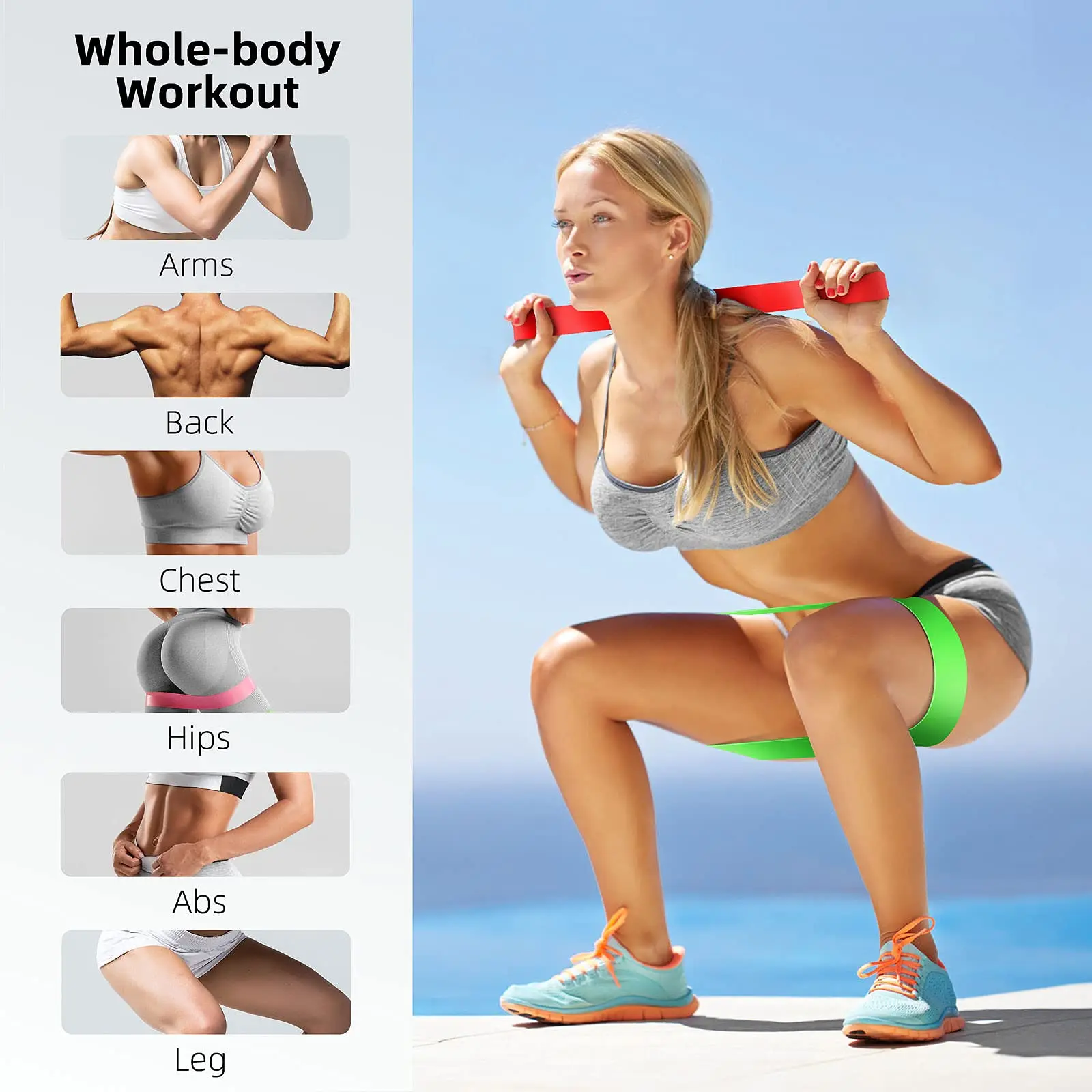 Resistance Bands Elastic Exercise Loop Bands for Strength Training Workout Physical Therapy