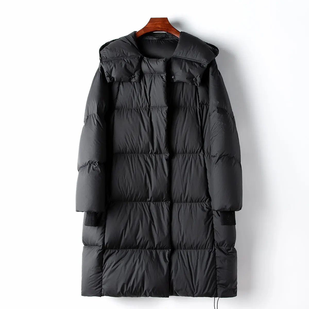 OEM spring new casual hooded 90 white goose down jacket female simple loose Korean version coat